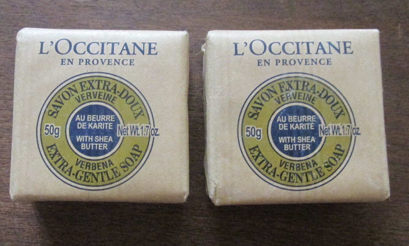 L’OCCITANE VERBENA SOAPS EXTRA GENTLE SAVON VEGETAL 1.7oz. EACH TRAVEL SIZES