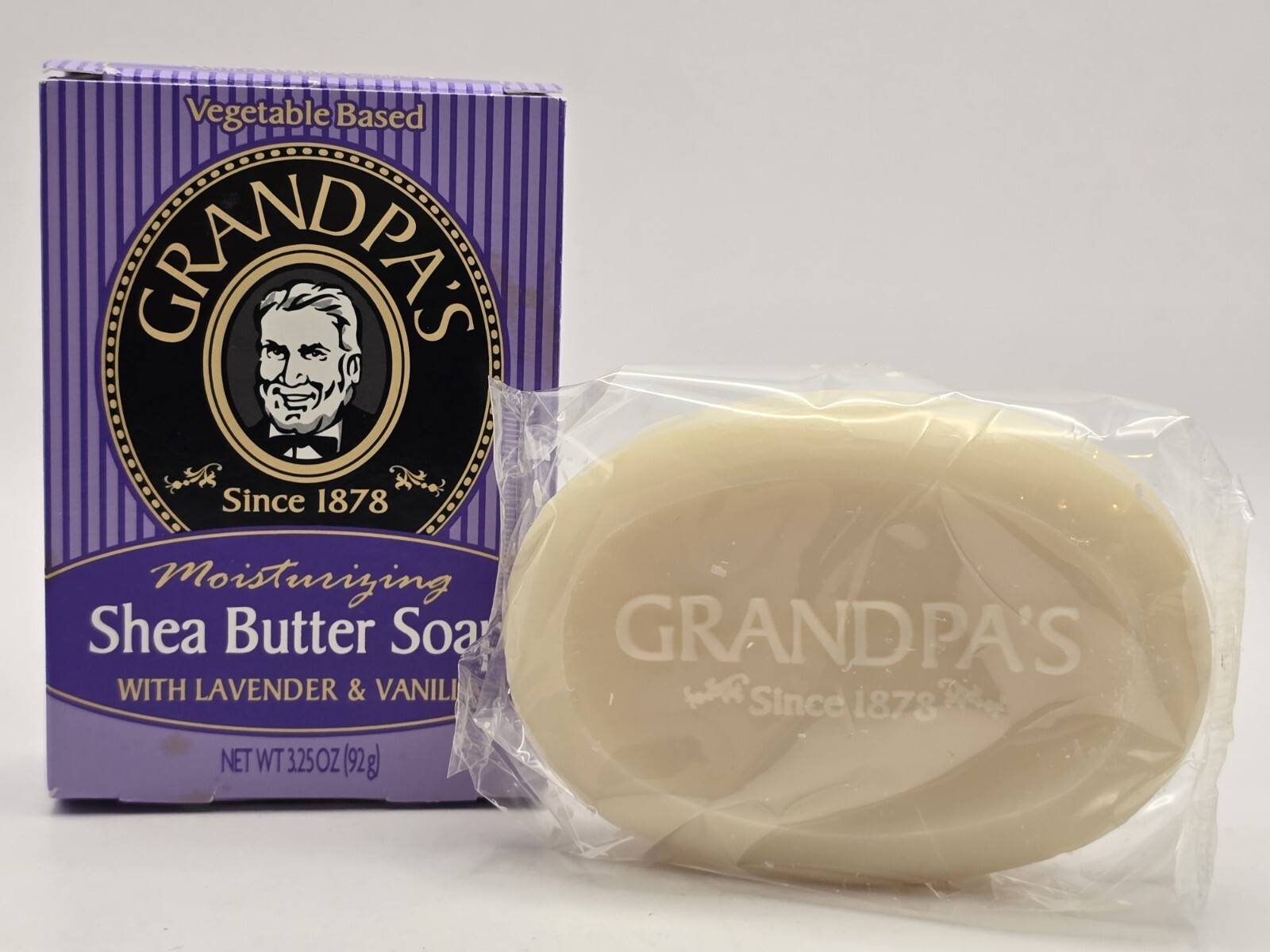 Vintage GRANDPA’S SHEA BUTTER SOAP BAR with Lavender & Vanilla NEW SEALED 3.25oz