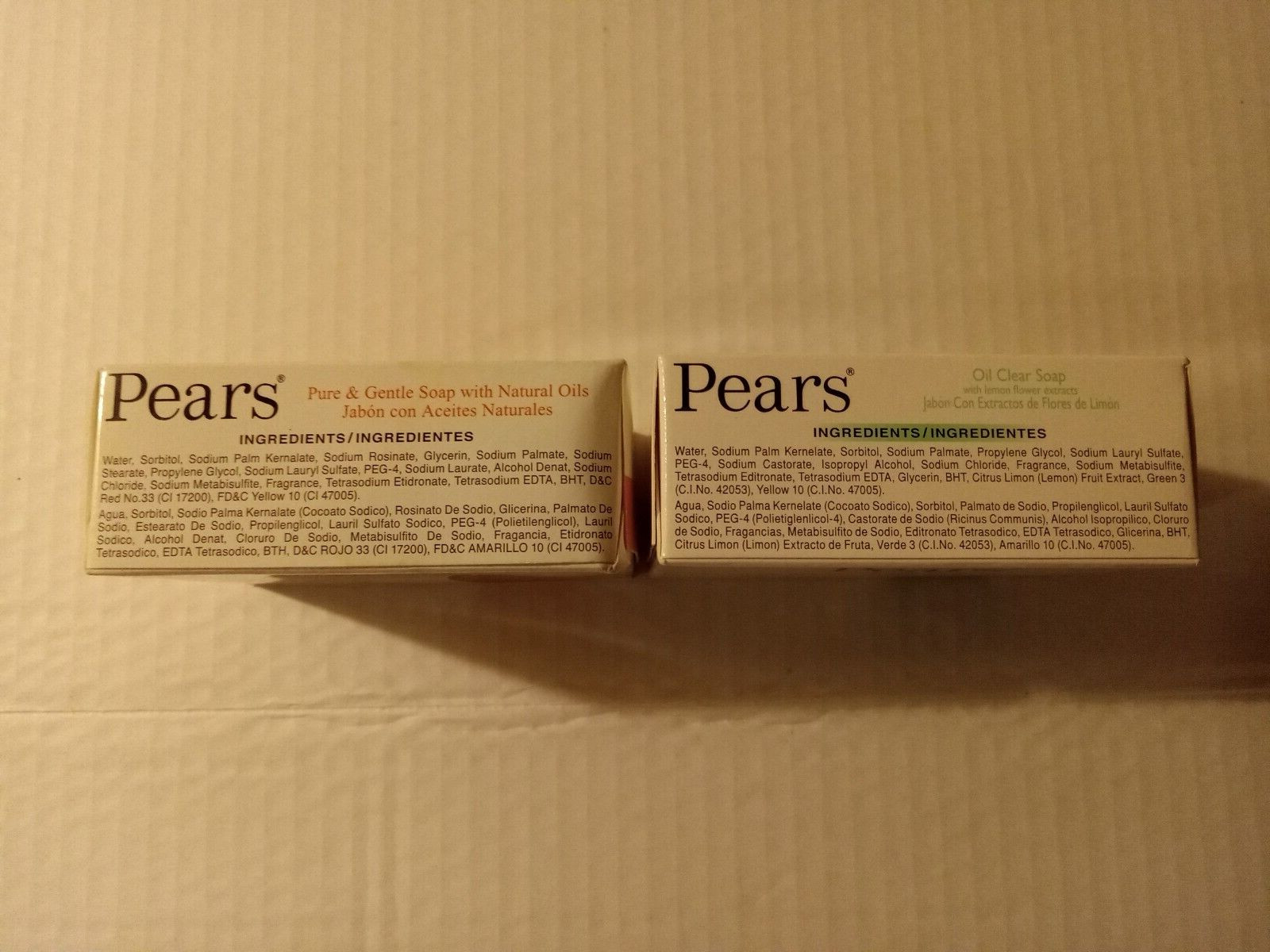 Unilever Pears Bar Soap Lot Of 2 Different Varieties 3.5oz Bars