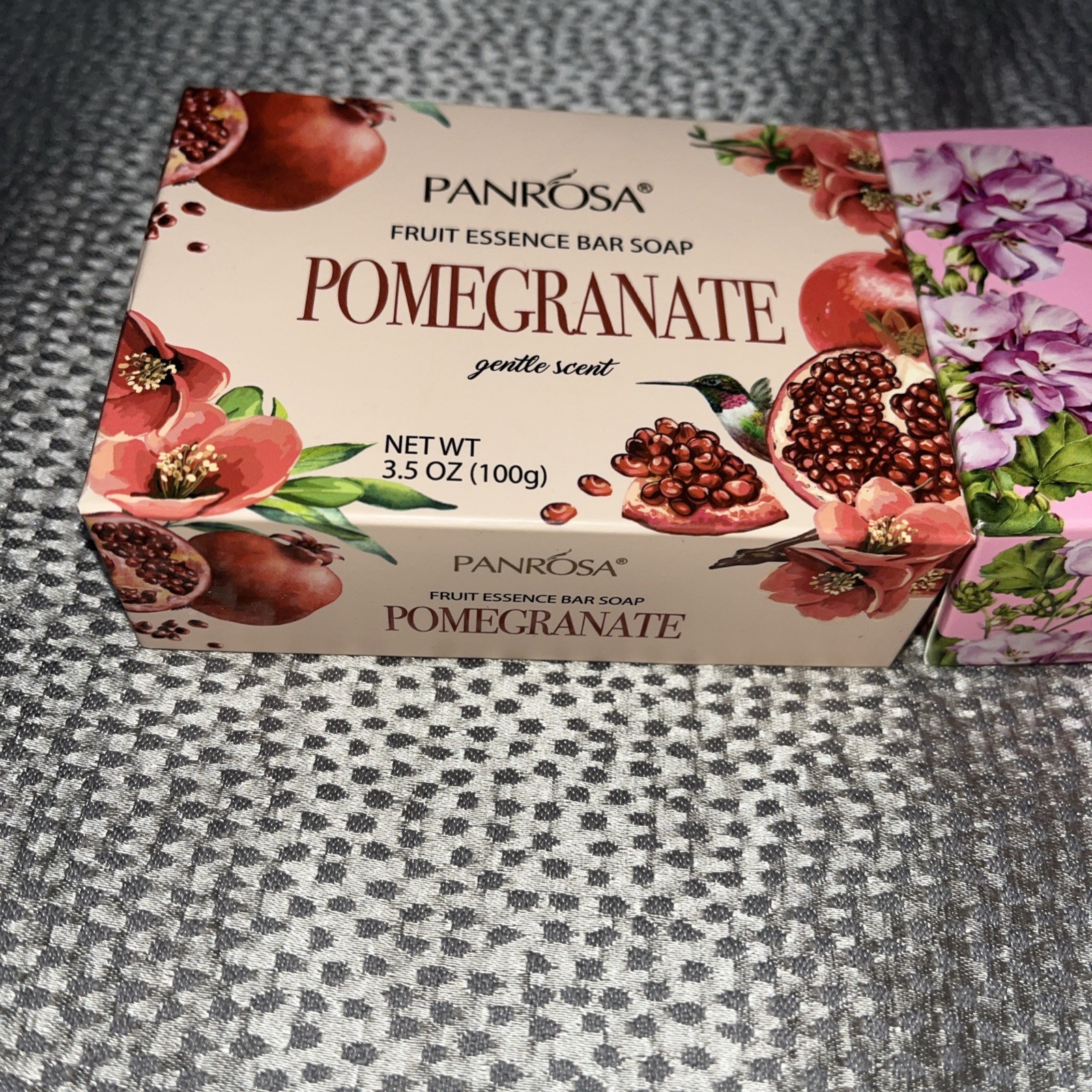 2 Bars PANROSA Fruit Essence Bar Soap Pomegranate Peony Oil Bar 3.5 oz