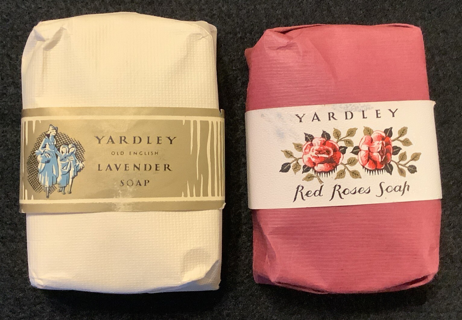 2 Vtg Yardley Old English Lavender & Red Roses 3 Oz Soap Bars Collectible NIP