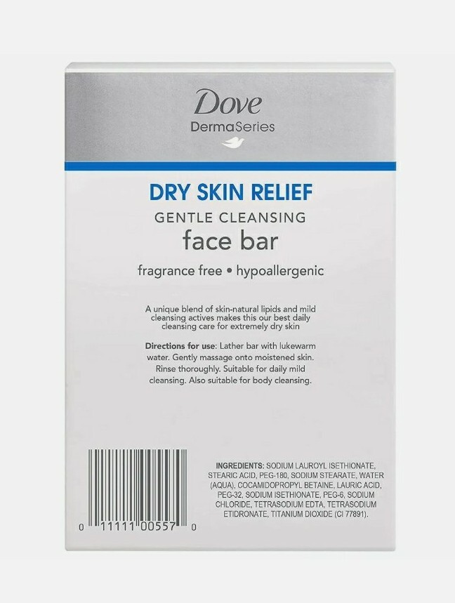 NEW! DOVE (2-BARS) 3.52 Oz. ●DERMASERIES● Dry Skin Gentle Cleansing Face Bars🫧.