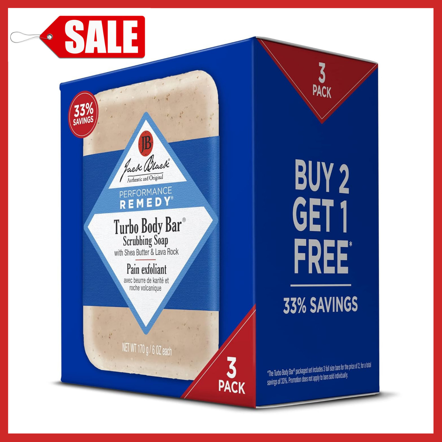 Jack Black – Turbo Body Bar Scrubbing Soap, 6 oz – Men’s Soap with Blue Lotus…