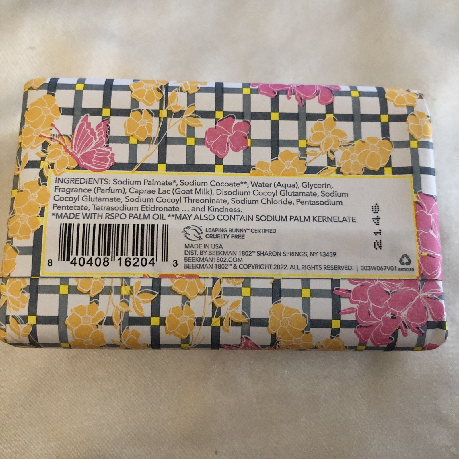 BEEKMAN 1802 Plumeria Butterfly Garden Goat Milk Bar Soap 255g Jumbo Sealed NIB