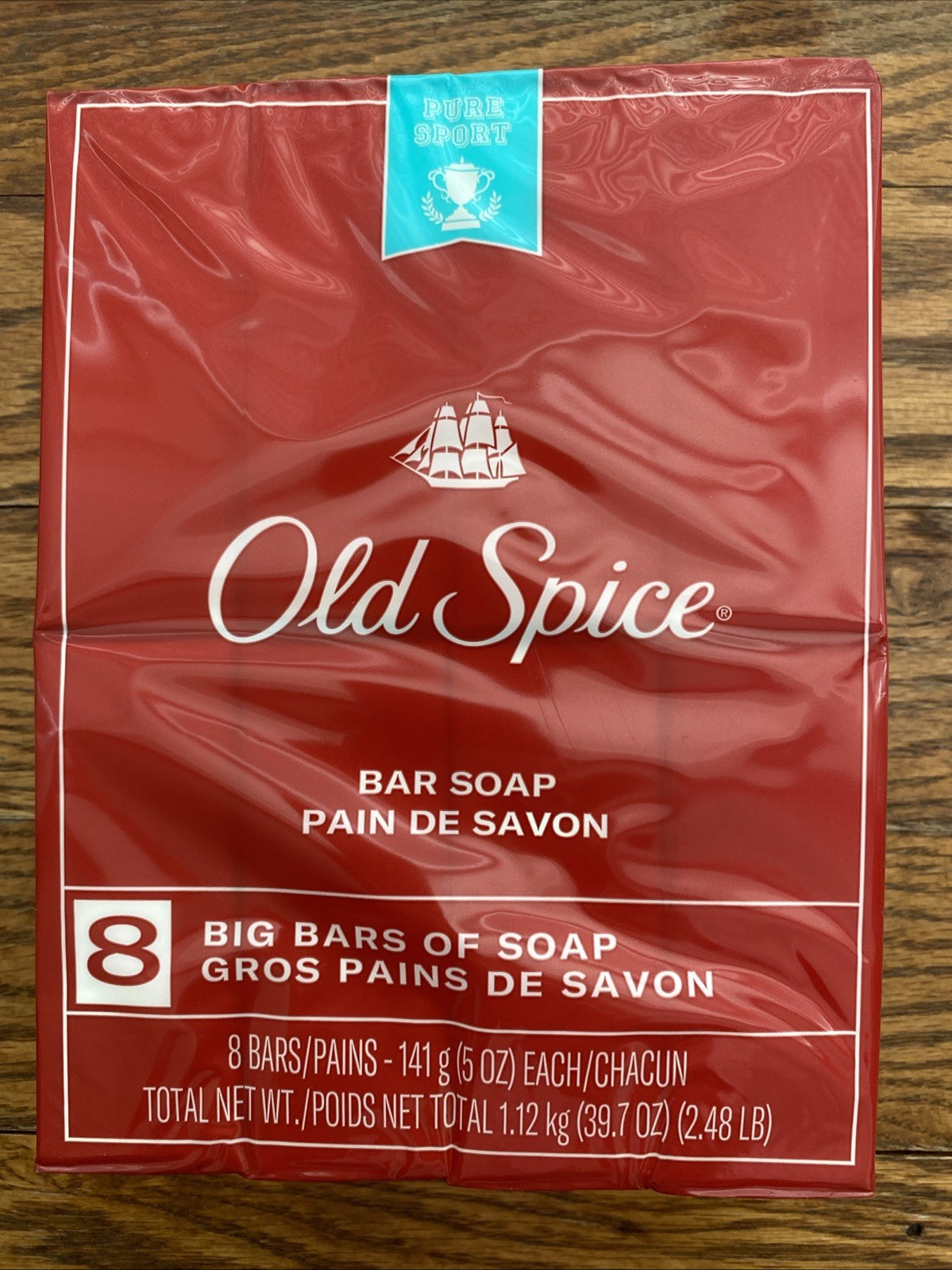 Men’s Old Spice Bar Soap Big Bars Pure Sport 8 Pack 5oz Each