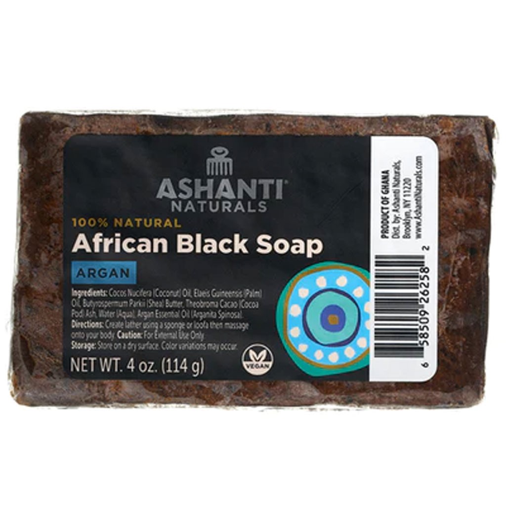Ashanti Naturals African Black Soap Bar Argan Oil 4 Oz|Case of 8