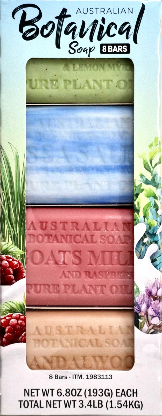 Australian Botanical Goat Milk Bar Soap, 6.8 oz, 8-pack