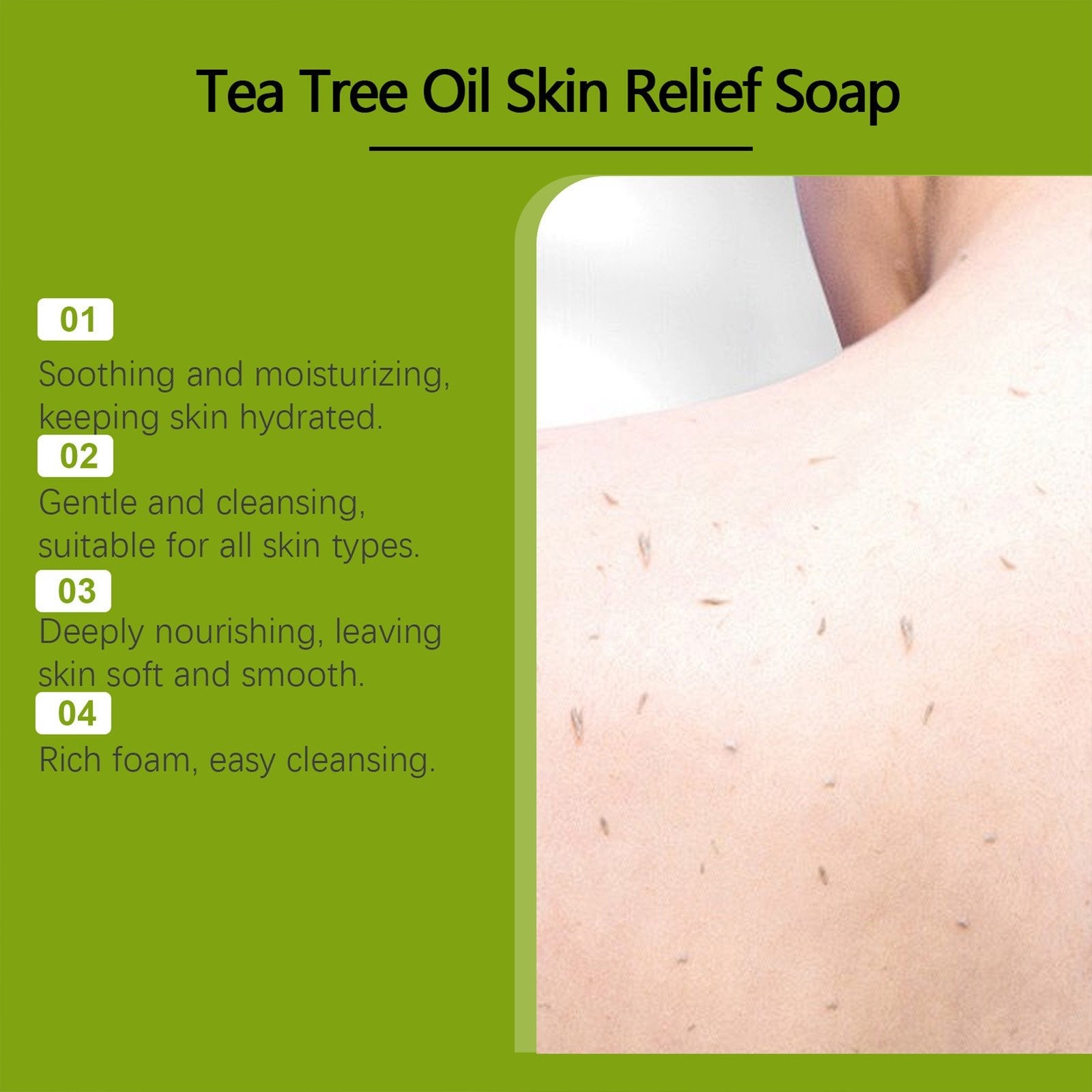 Relief Soap Bar, Loravey Tea Tree Oil Soap,Natural Soaps for Healthy Skin