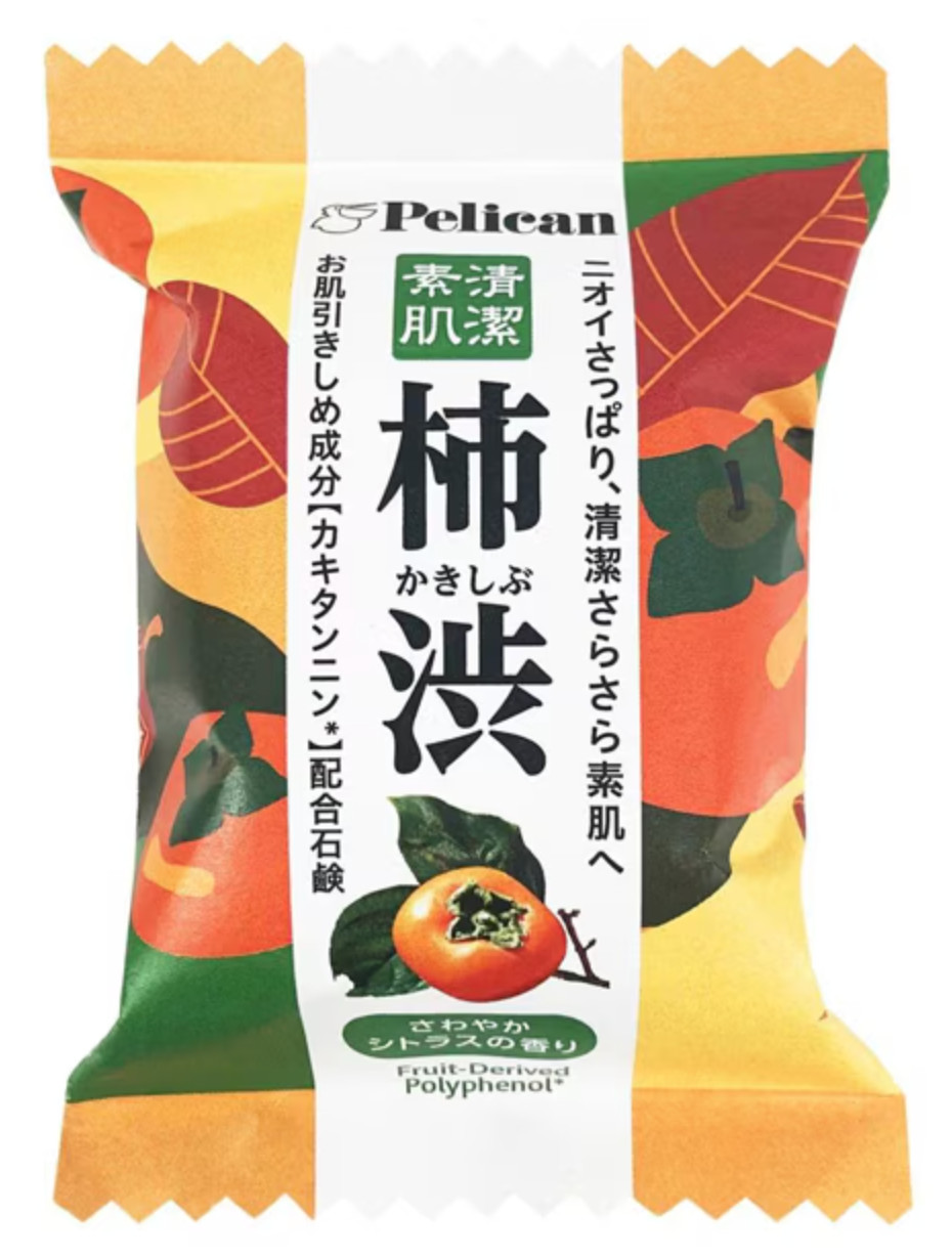 Persimmon Tannin Soap, Charcoal Soap Japanese Deodorant Soap 80g Pelican Soap