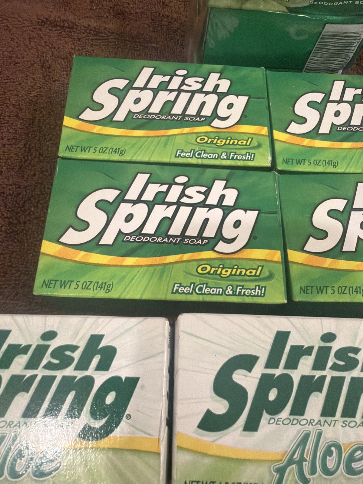 Vintage Irish Spring Bar Soap Mixed Lot of 8 Total Bars Package Bar NOS New