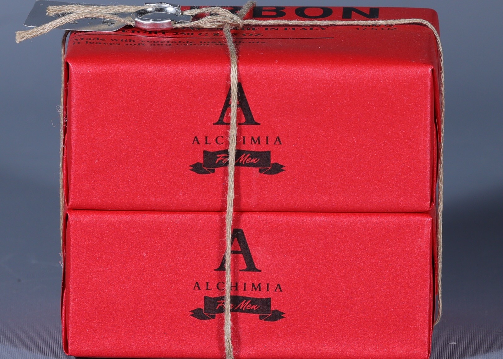 ALCHIMIA For Men BOURBON Vegetable Bar Soap 2 x 8.75 oz. Italy