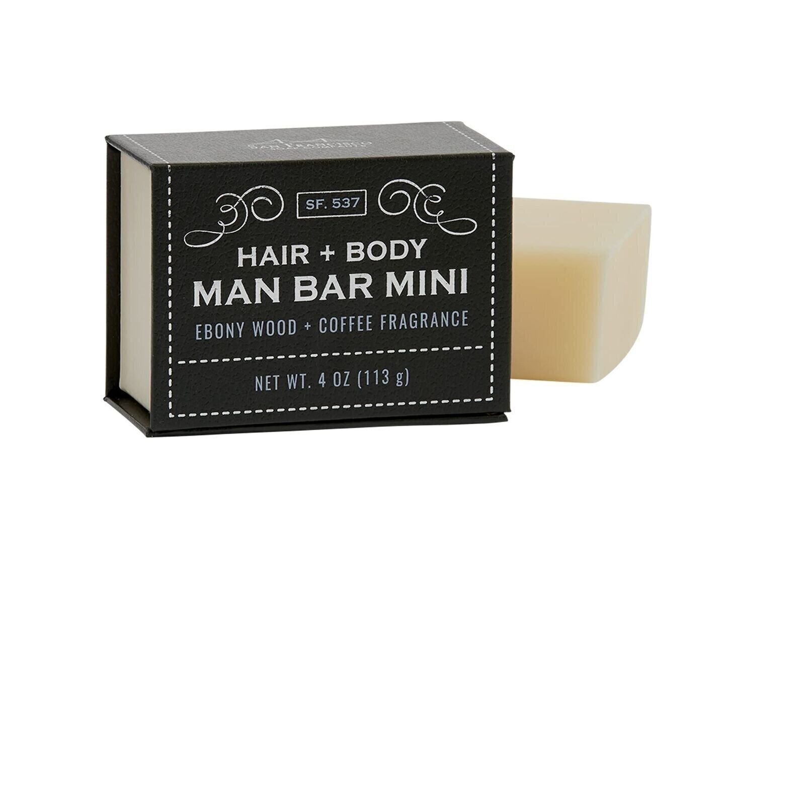San Francisco Soap Company Hair and Body Mini-Bar 4oz (Ebony Wood and Coffee)