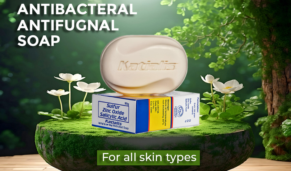 (2-pk) KATIALIS SOAP Sulfur Zinc Oxide Salicylic Acid anti Fungal anti Bacterial
