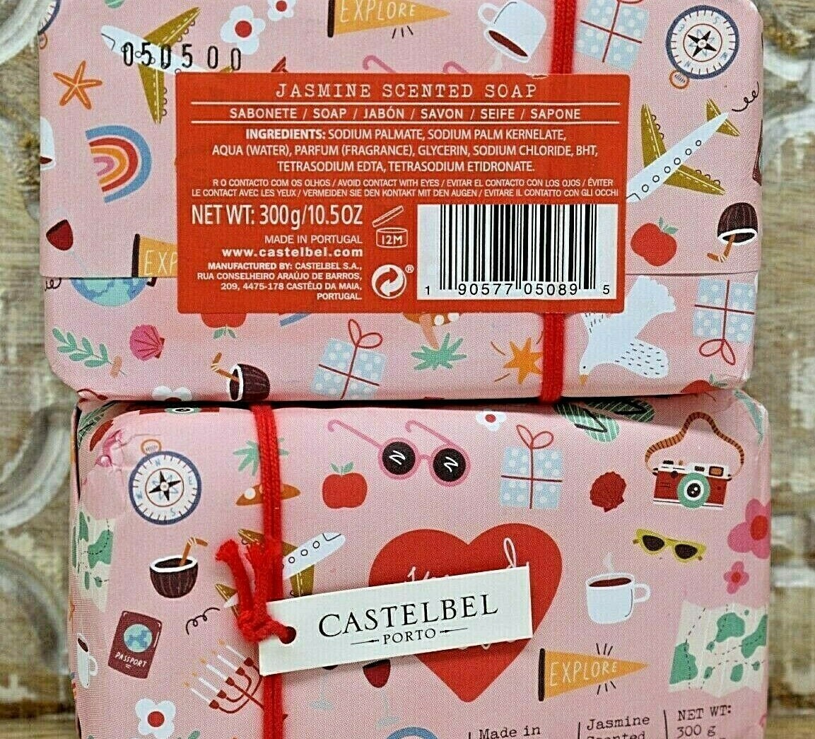 2 CASTELBEL Spread Love Jasmine Scented Soaps Cruelty Free Made in Portugal