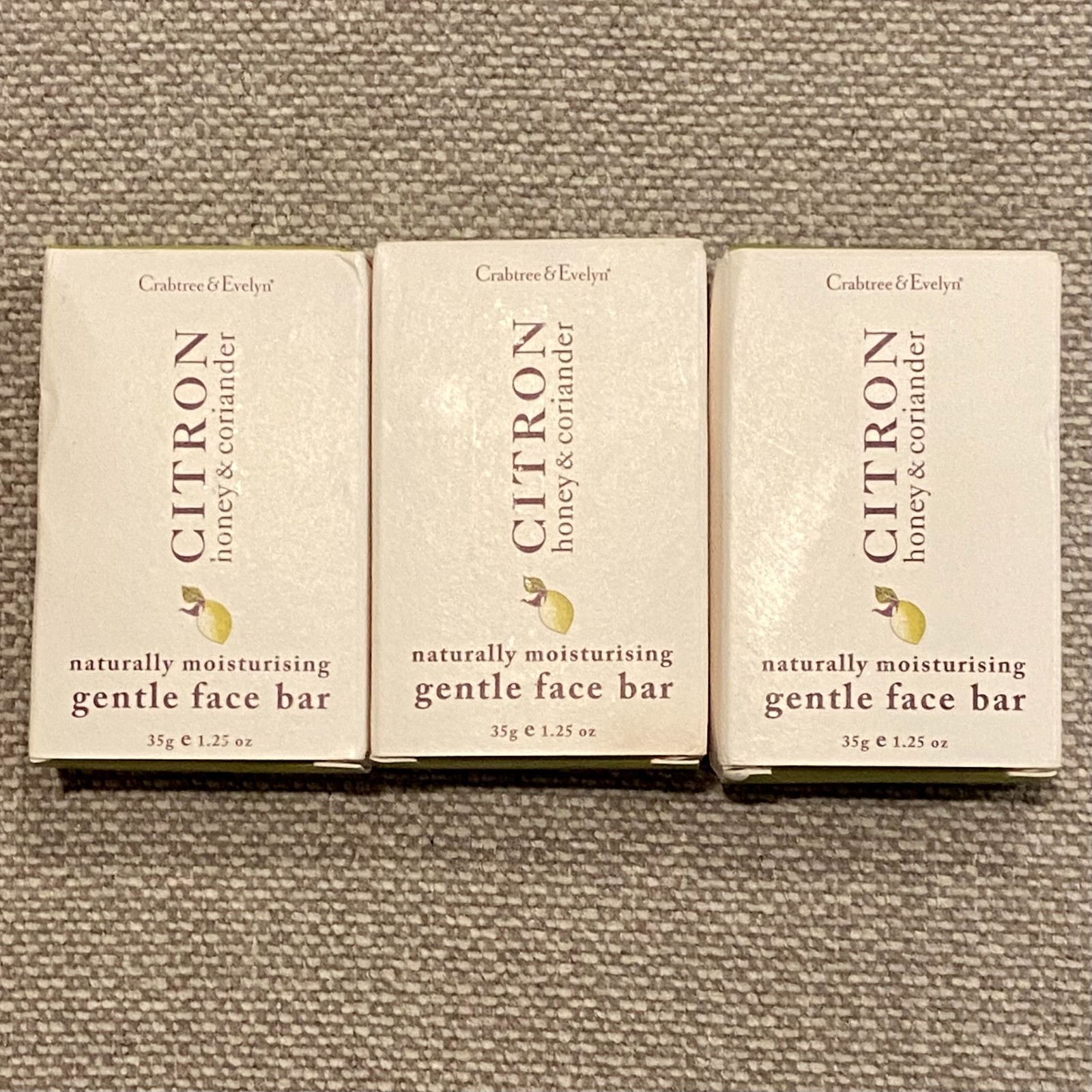 5 Crabtree & Evelyn Citron Honey & Coriander – 2 Bath Bars & 3 Gentle Face Bars