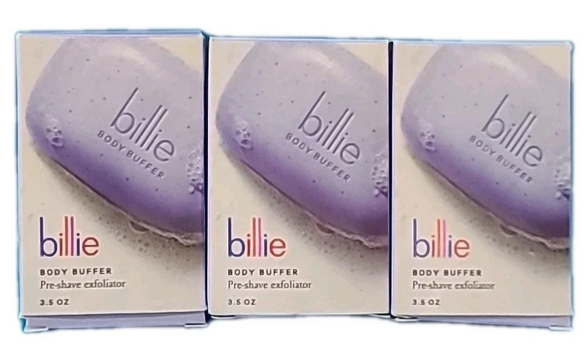 Billie BODY BUFFER – 3 BARS – Pre-shave Exfoliating Bar – 3.5 OZ EACH NEW