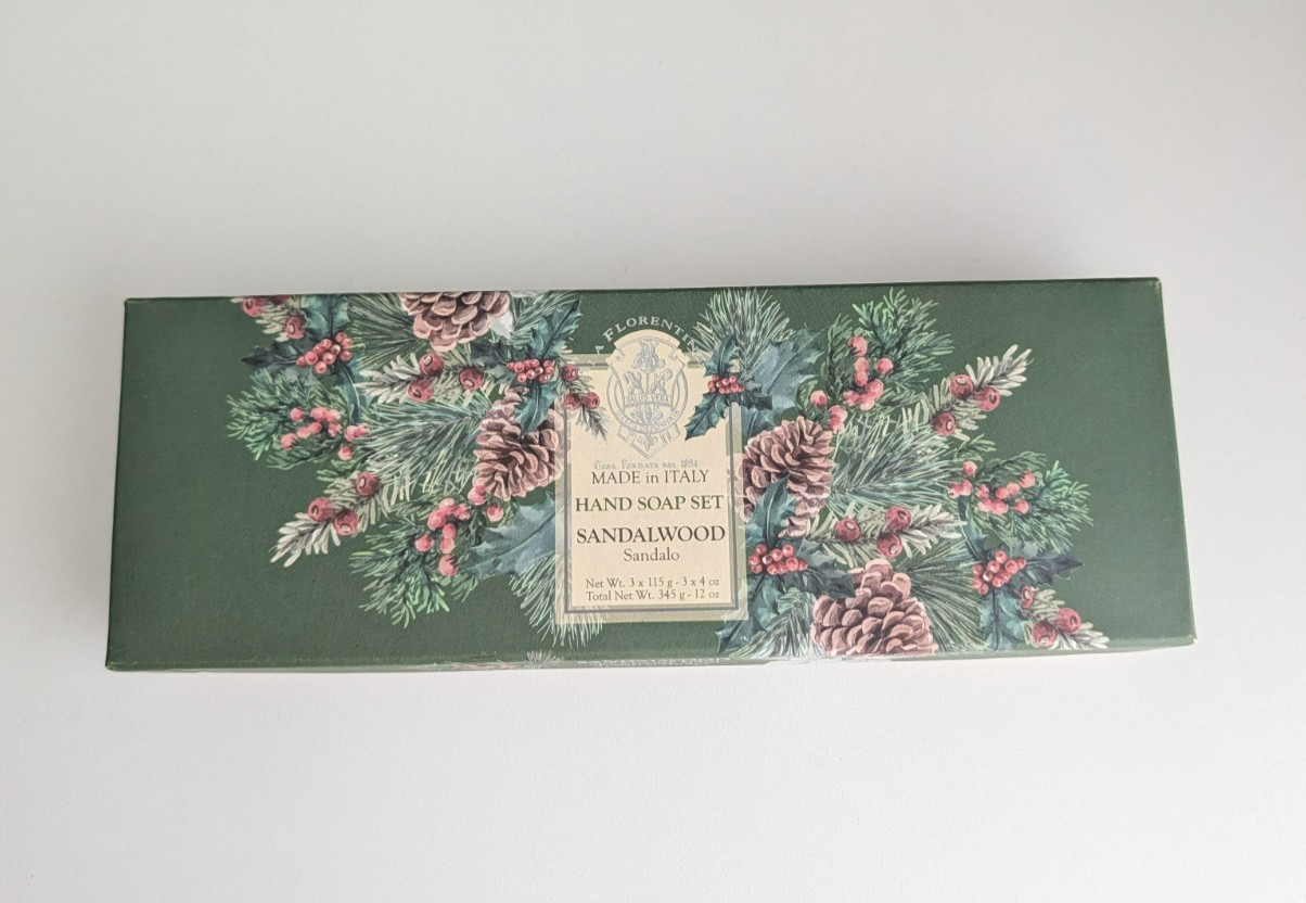 La Florentina Luxury Scented Sandalwood Bar Bath Hand Soap Set of 3 Bars New