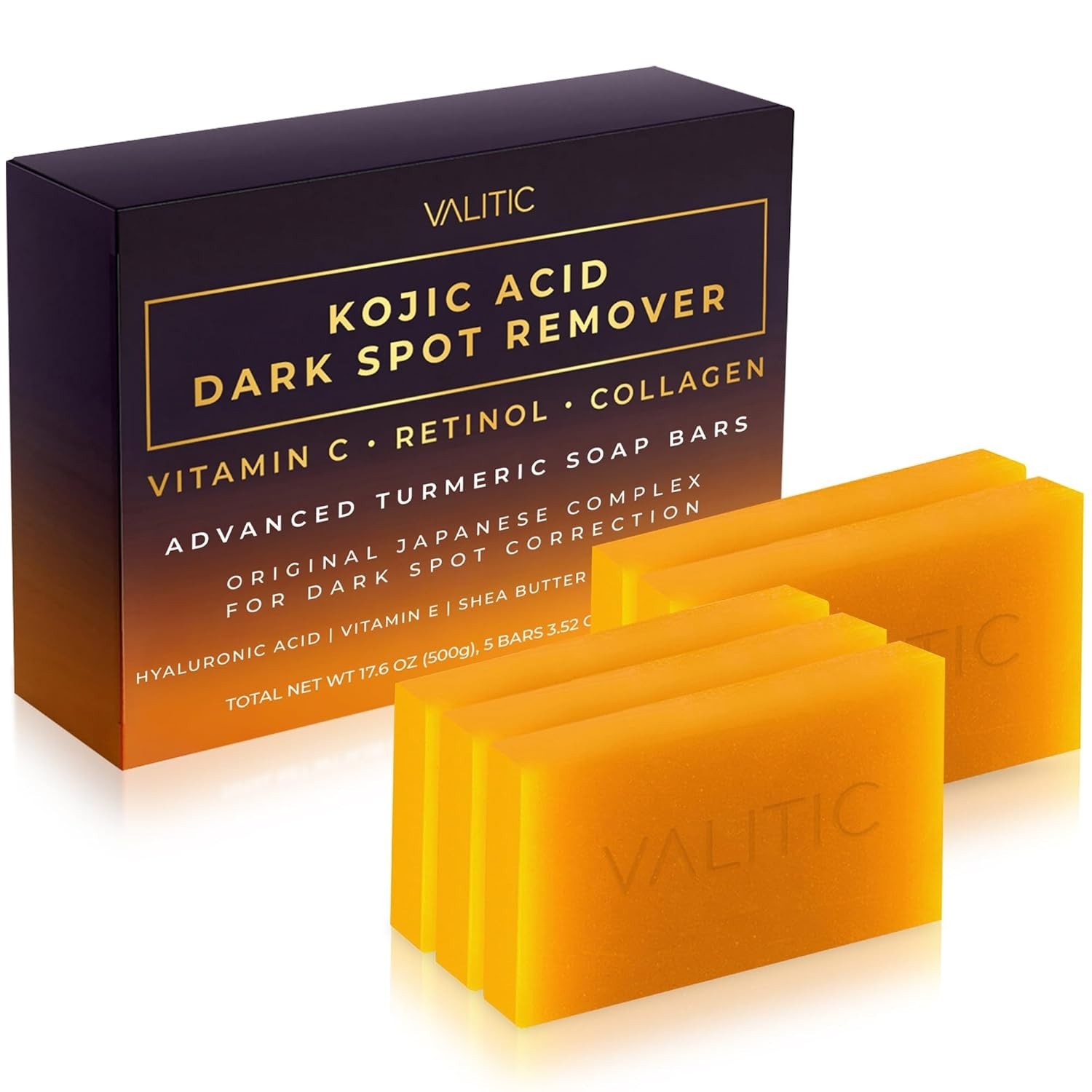Revitalizing Kojic Acid Soap with Turmeric & Shea Butter – 5 Bars for All Skin