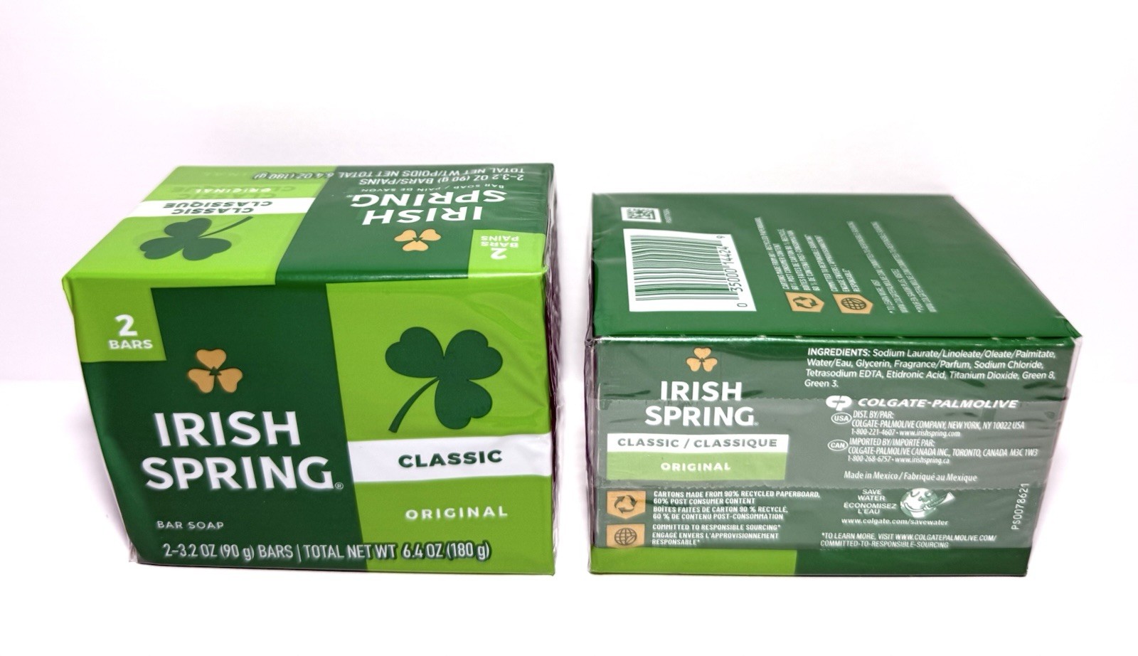 Irish Spring Original Scent Classic Bar Soap 2 Packs Of 2 3.2 oz Bars