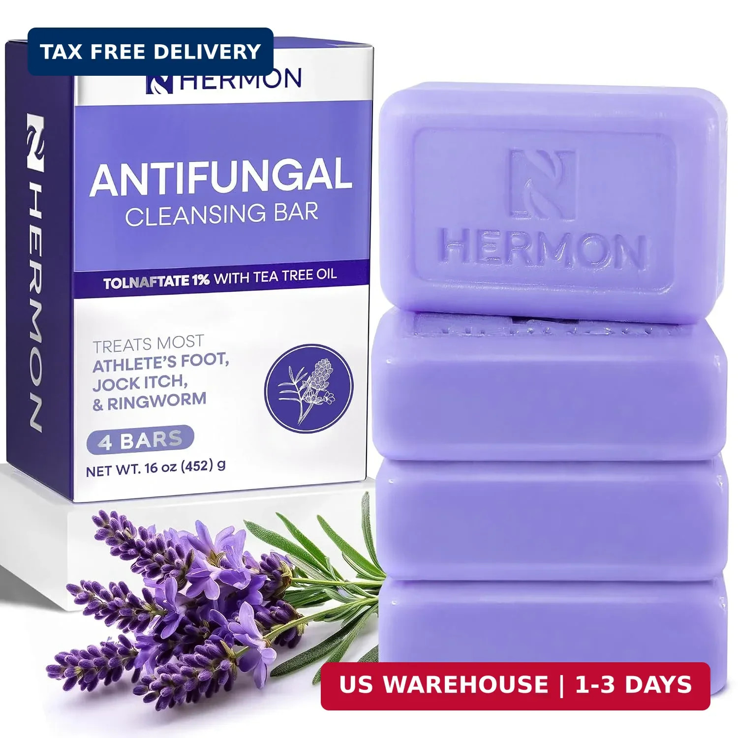 Hermon Antifungal Soap with Tea Tree Oil: Antifungal Bar Soothing Care & Relief