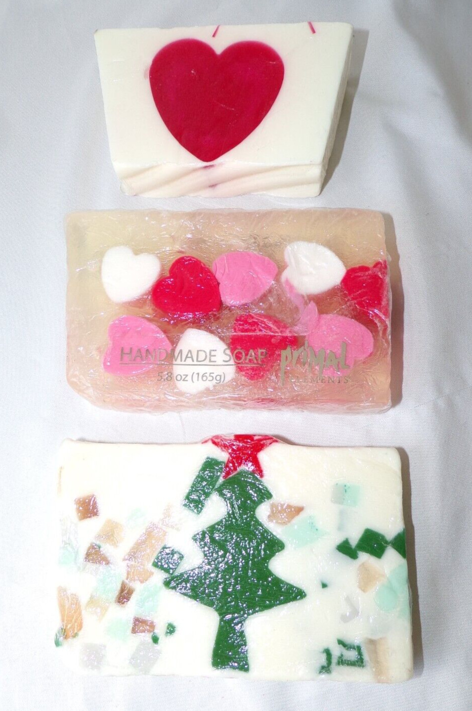 Lot 3 Bars Holiday Glycerin Soap Scented Christmas & Valentines Various Brands