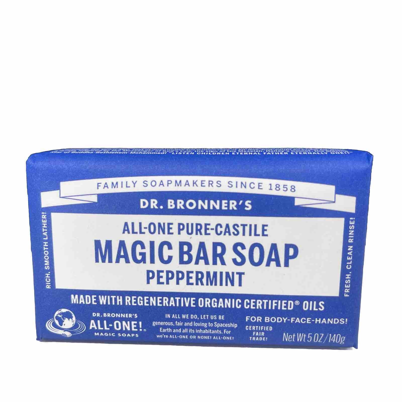 Dr Bronners All One Pure Castile Magic Bar Soap Peppermint 5 oz