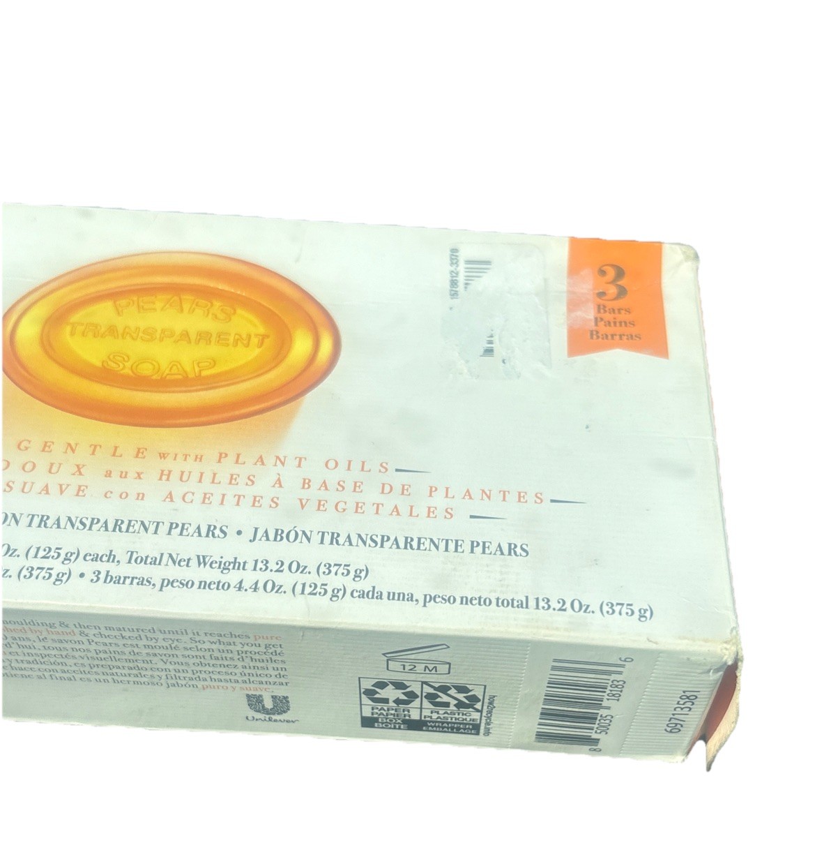 Pears Original Gold Transparent Moisturizing Glycerin Bar Soap, 3.53 oz 3 Pack