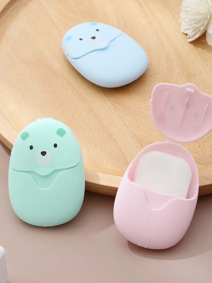 Portable Disposable Cleaning Soap Paper Cartoon Travel Paper Soaps