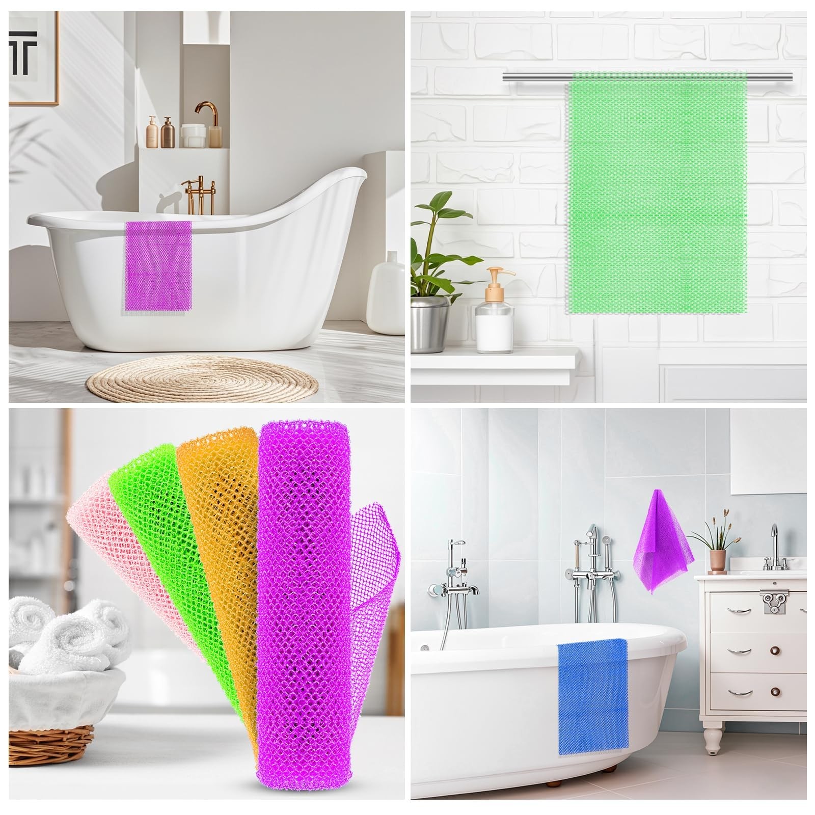 African Net Sponge for Deep Body Scrubbing Exfoliating Mesh Scrubber Orange