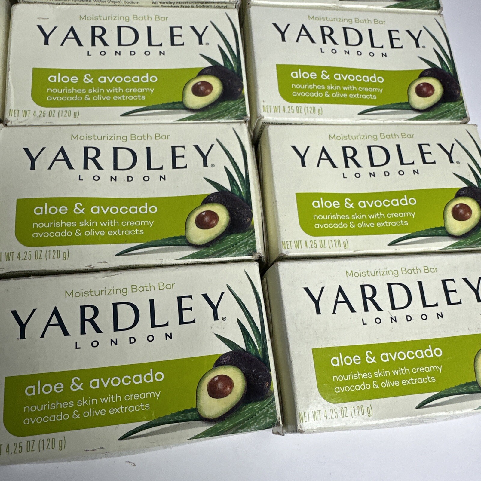 Yardley London Naturally Moisturizing Bath Bar Aloe & Avocado 4.25oz Pack of 12