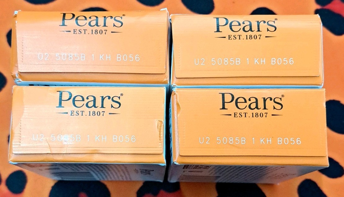 lot of (4) Pears Transparent Glycerin Bar Soap 3.53 Oz Each ORANGE COLOR