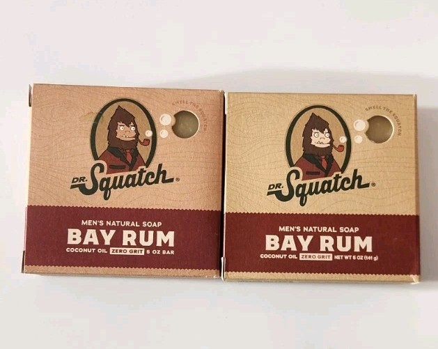 Dr. Squatch Bay Rum Natural Bar Soap for Men, 5 Oz – Pack of 2
