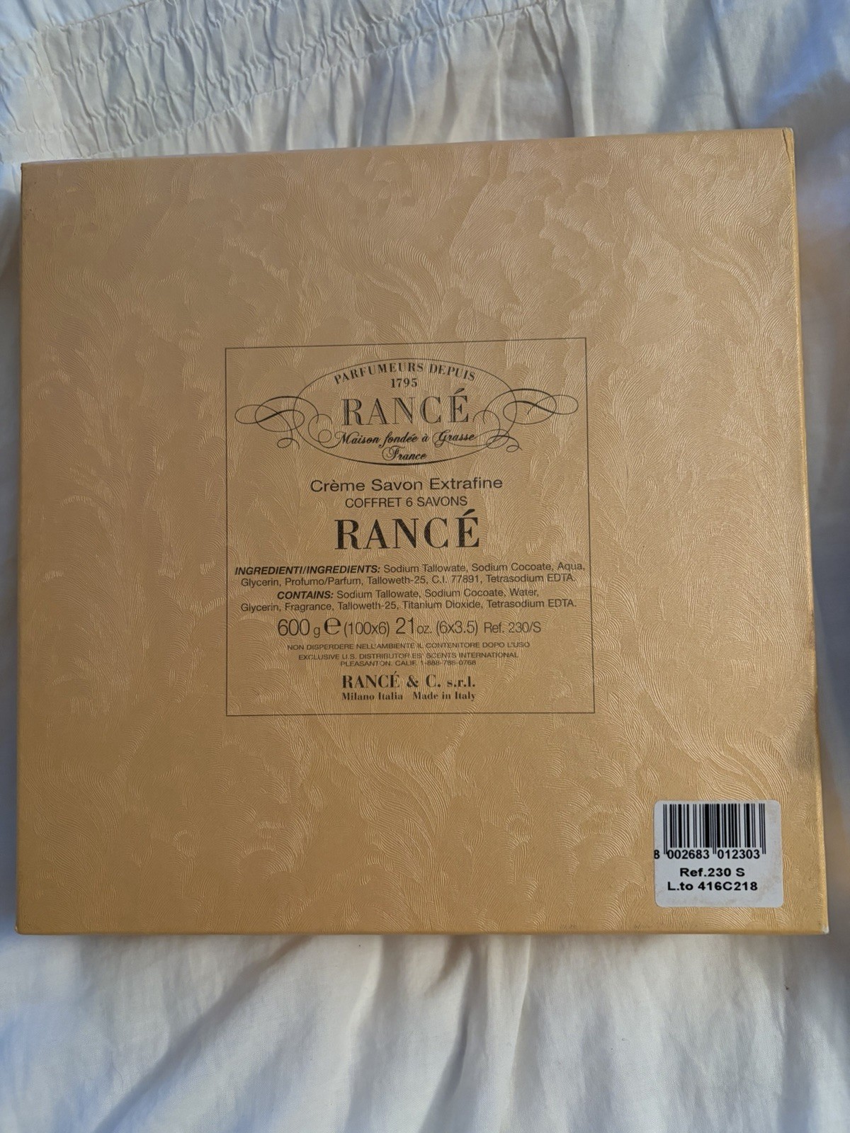 Rancé Crème Savon Extrafine Coffret 6 Oval Body Bar Soaps Regular Size