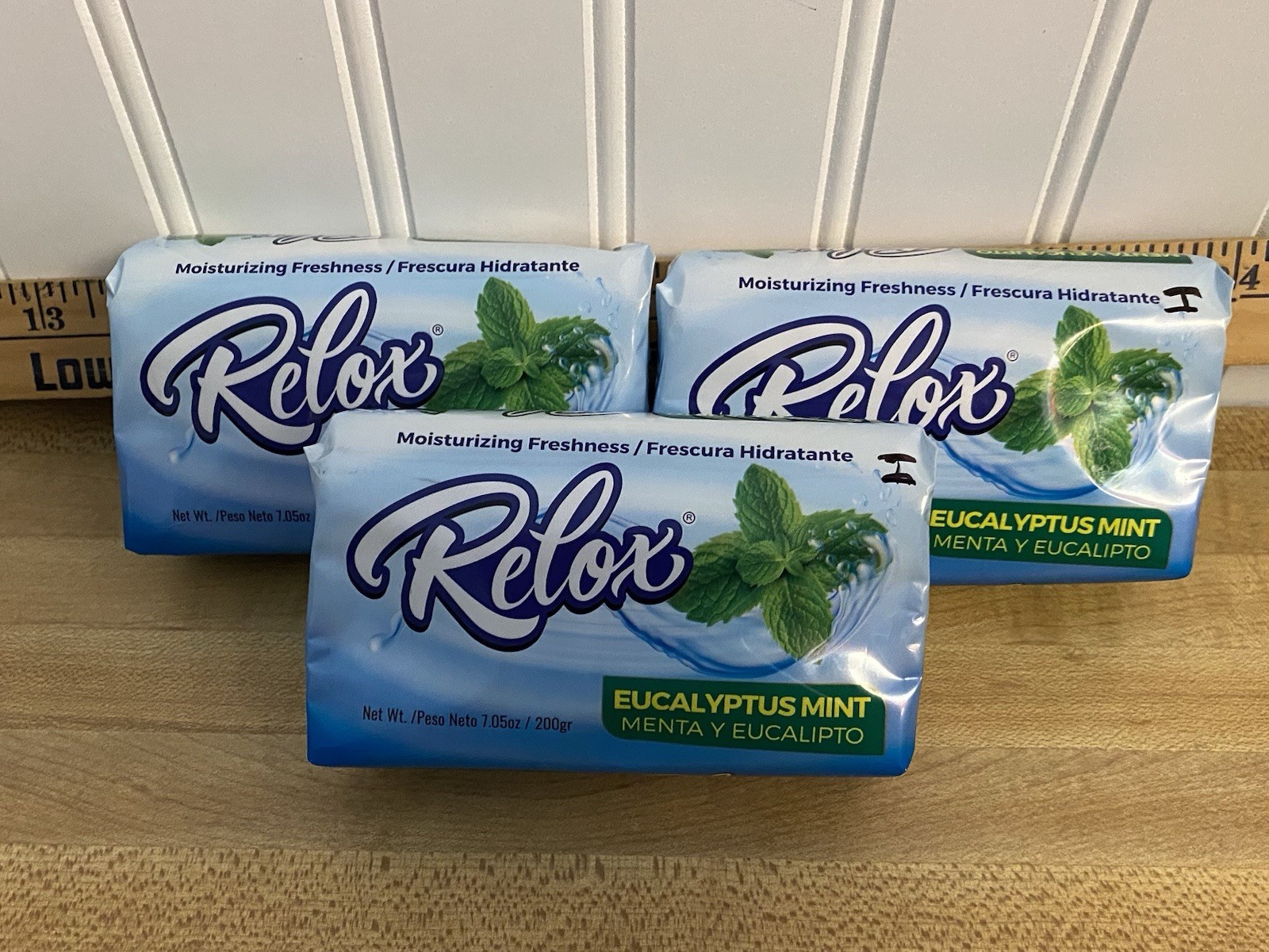 Three Bars of “Relox” Eucalyptus Mint Bar Soap. Moisturizing 7.05oz