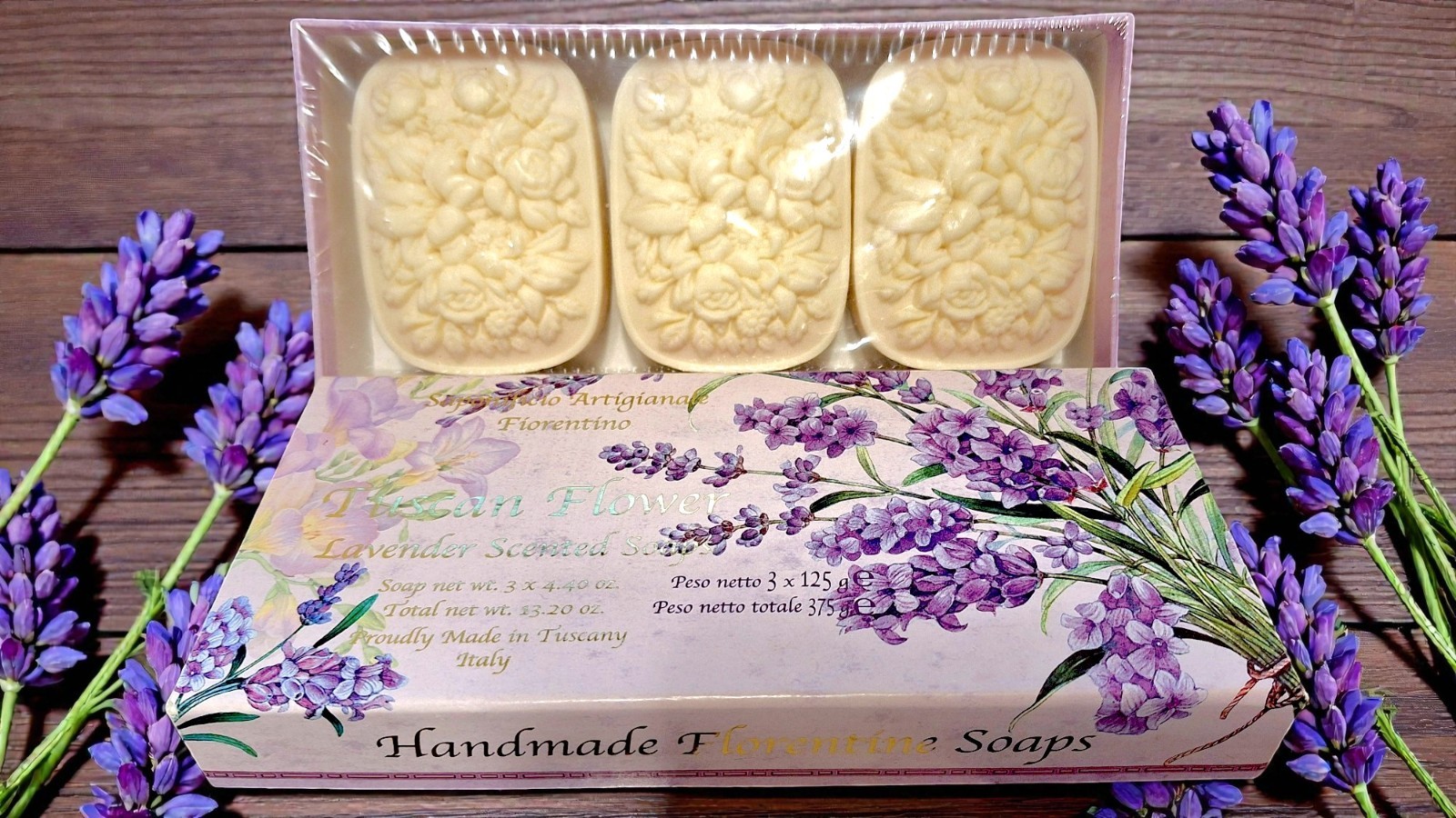 Saponificio Handmade Lavender Scented Bar Soap from Italy 3 bars 4.40 oz Each