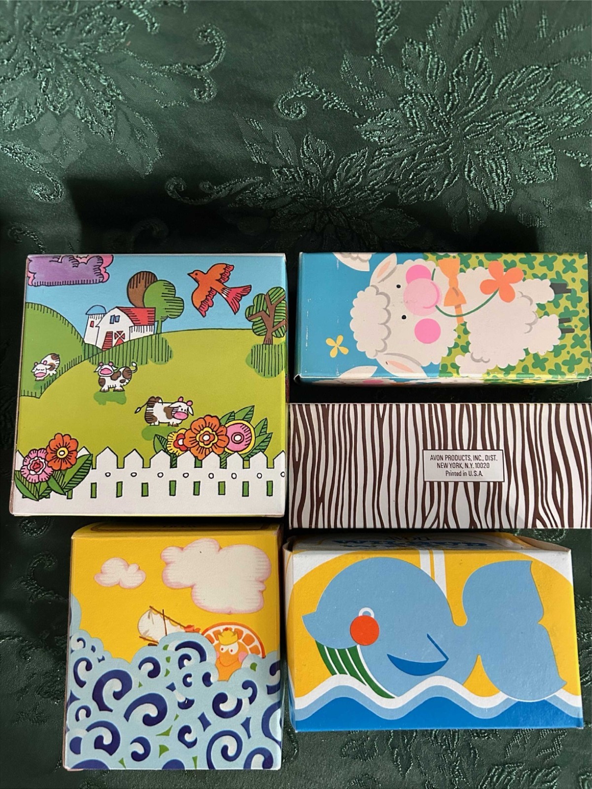 VTG Avon Soaps Animal Theme Lot Of 5 Soap On A Rope Blu Moo-Lamb-Pelican-Whale