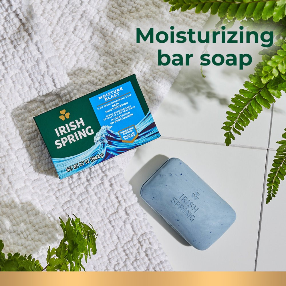 Bar Soap for Men, Moisture Blast Deodorant Bar Soap, 3.7 Oz, 12 Pack