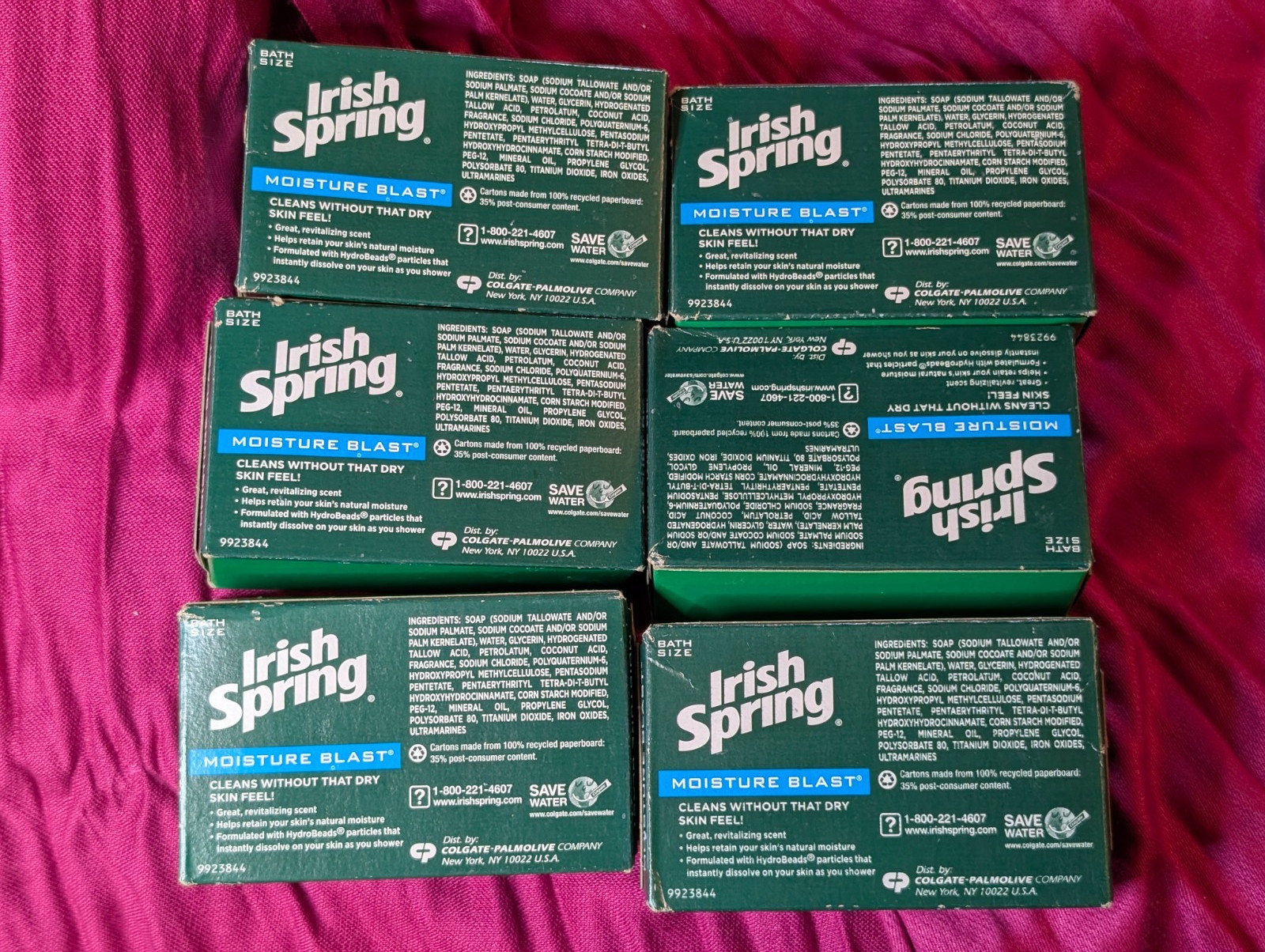 Lot of 6 Vintage Irish Spring Moisture Blast Deodorant 3.7 oz Soap bars – Rare