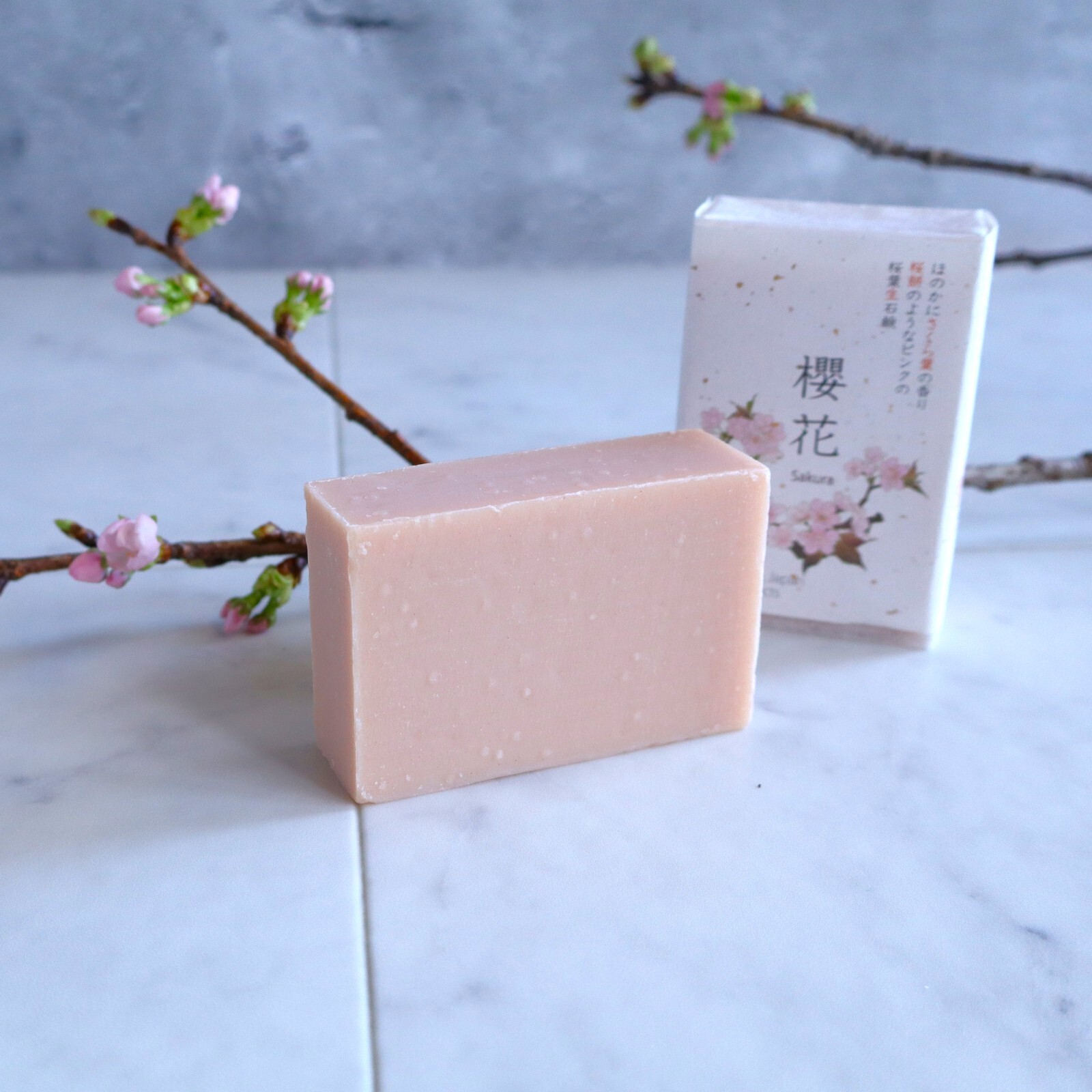 Sakura bath set with Imabari towel, body brush, sakura soap and bath salt