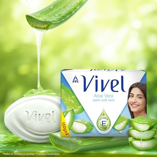 Vivel Aloe Vera Soap 150g Pack of 8 Vitamin E 1200g Soft Glowing Skin FS