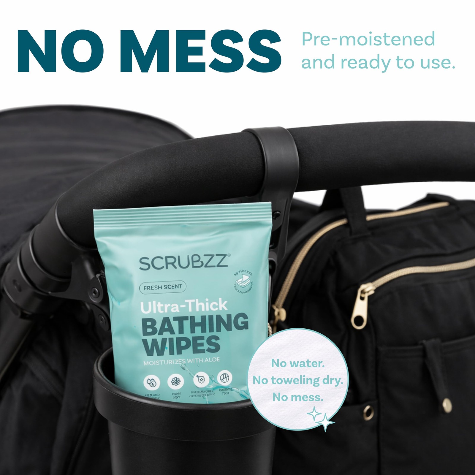 Extra Large Bath Wipes for Adults No Rinse – 80 Disposable Body Cleansing Clo…