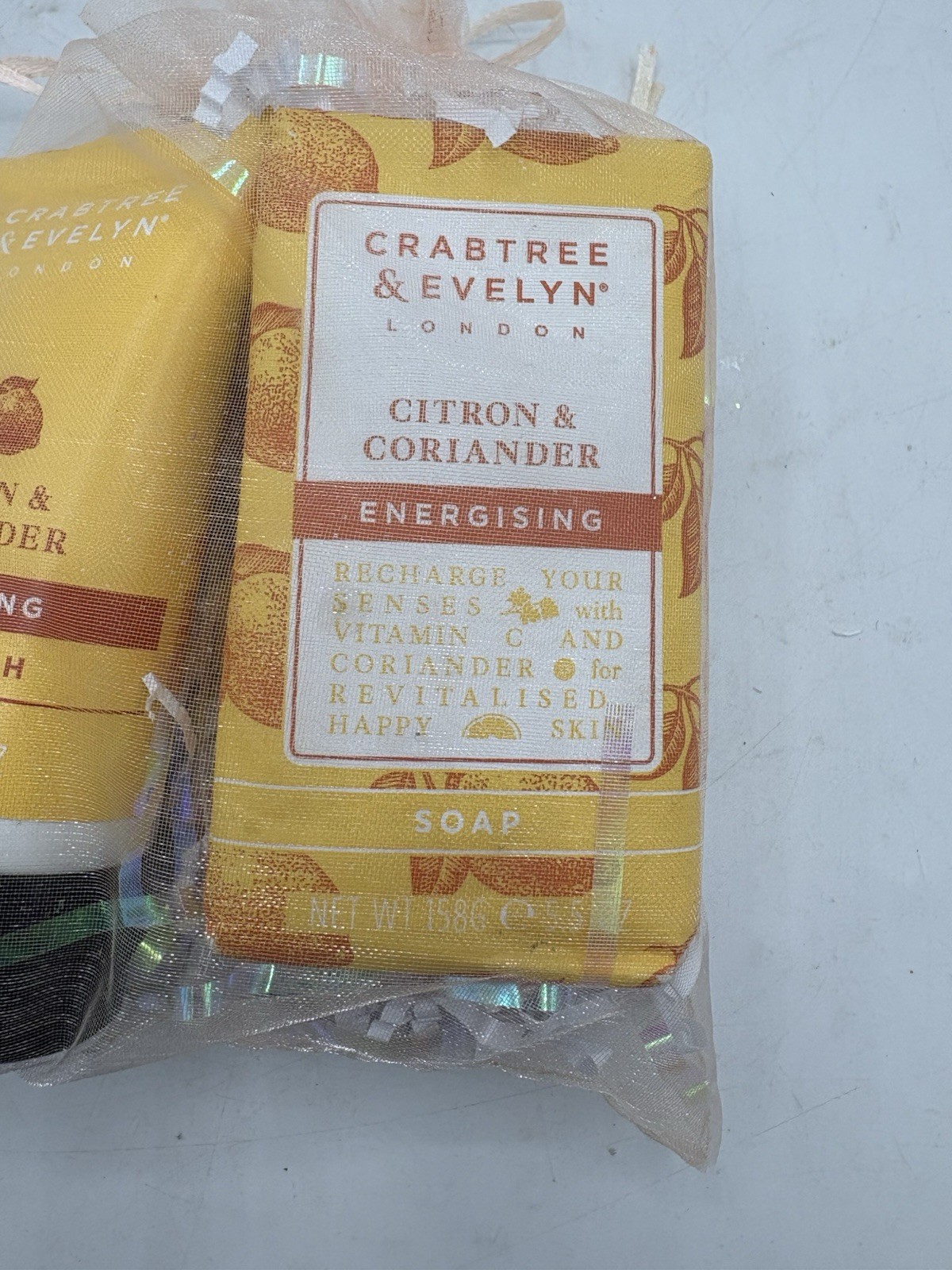 Crabtree & Evelyn Citron & Coriander Energising Bar Soap 5.5 oz Body Wash 1.7 Oz