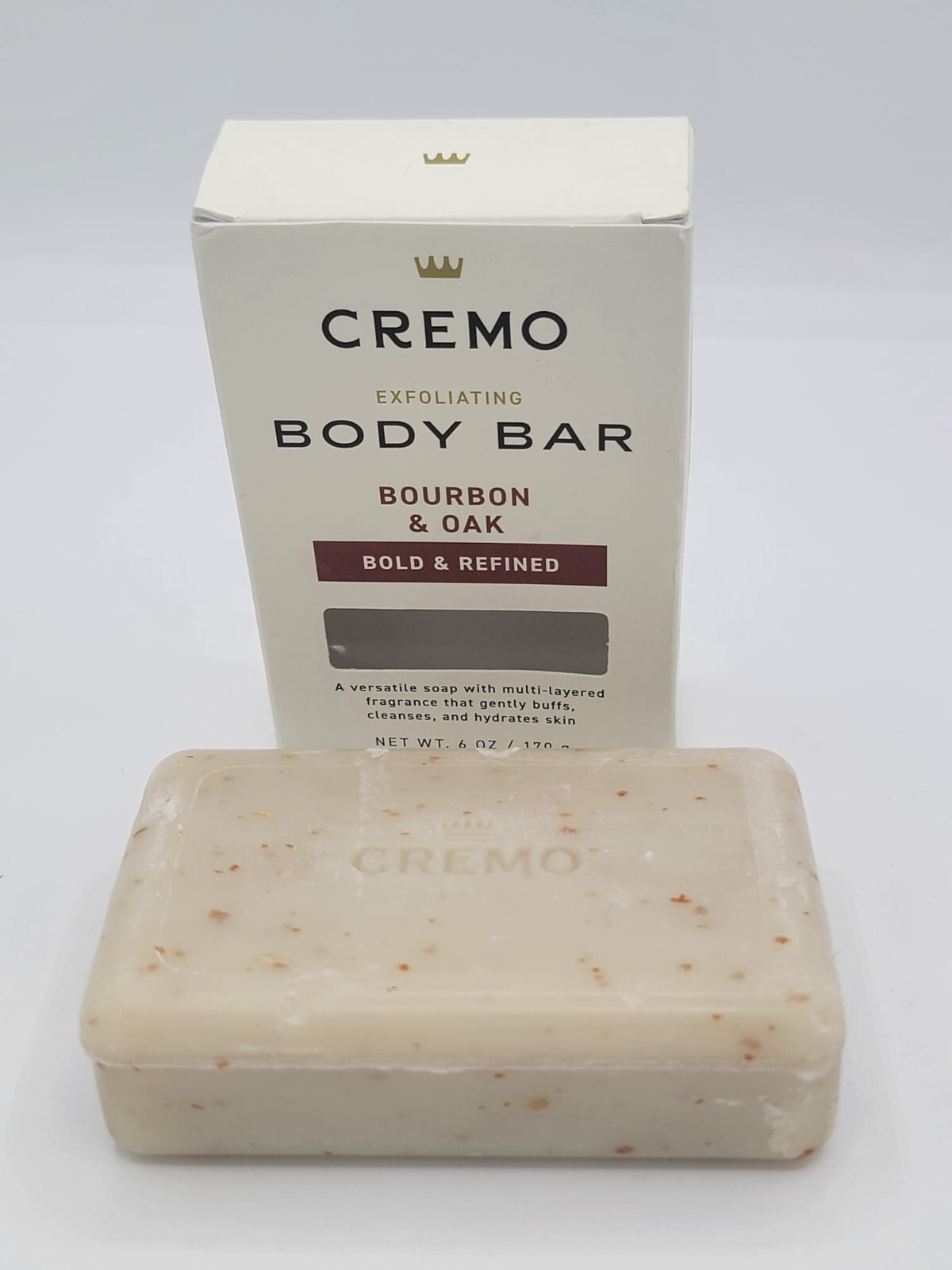 Cremo Exfoliating Body Bars Bourbon & Oak – 6 oz (170g)