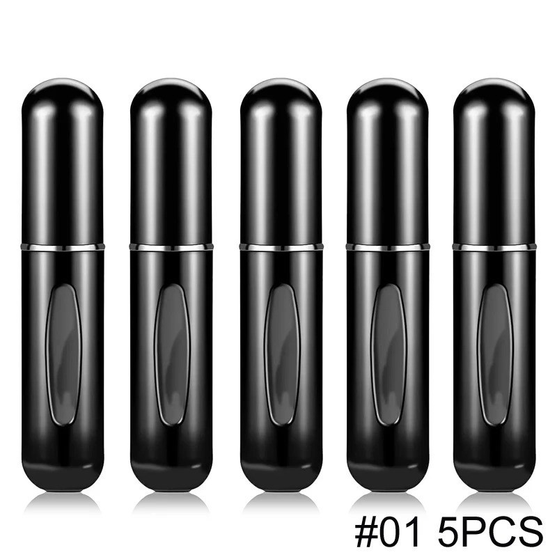 1/5/10PCS Refillable Travel Portable Perfume Atomizer Bottle Spray Pump Case 5ML