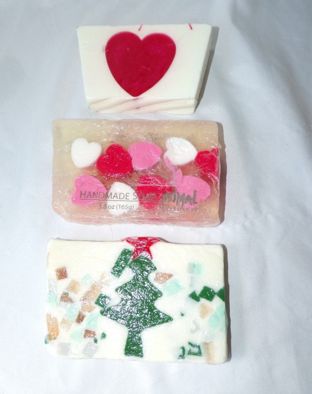 Lot 3 Bars Holiday Glycerin Soap Scented Christmas & Valentines Various Brands