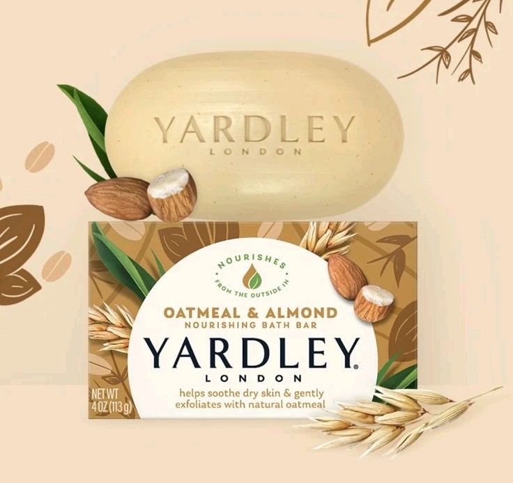 NEW! YARDLEY LONDON (4.0 Oz.) 113g ●OATMEAL & ALMOND● Nourishing Bath Bar🫧