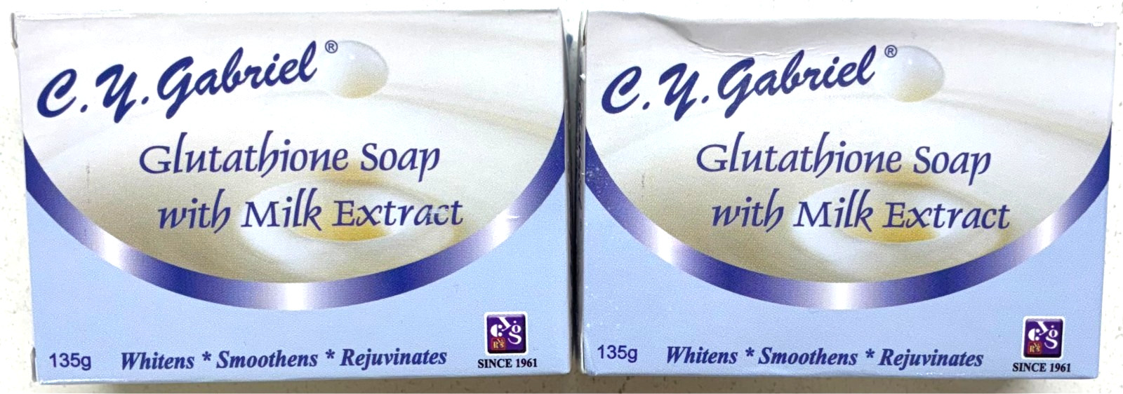 C.Y. Gabriel Glutathione Soap with Milk Extract Bar Soap 135g New Lot of 2