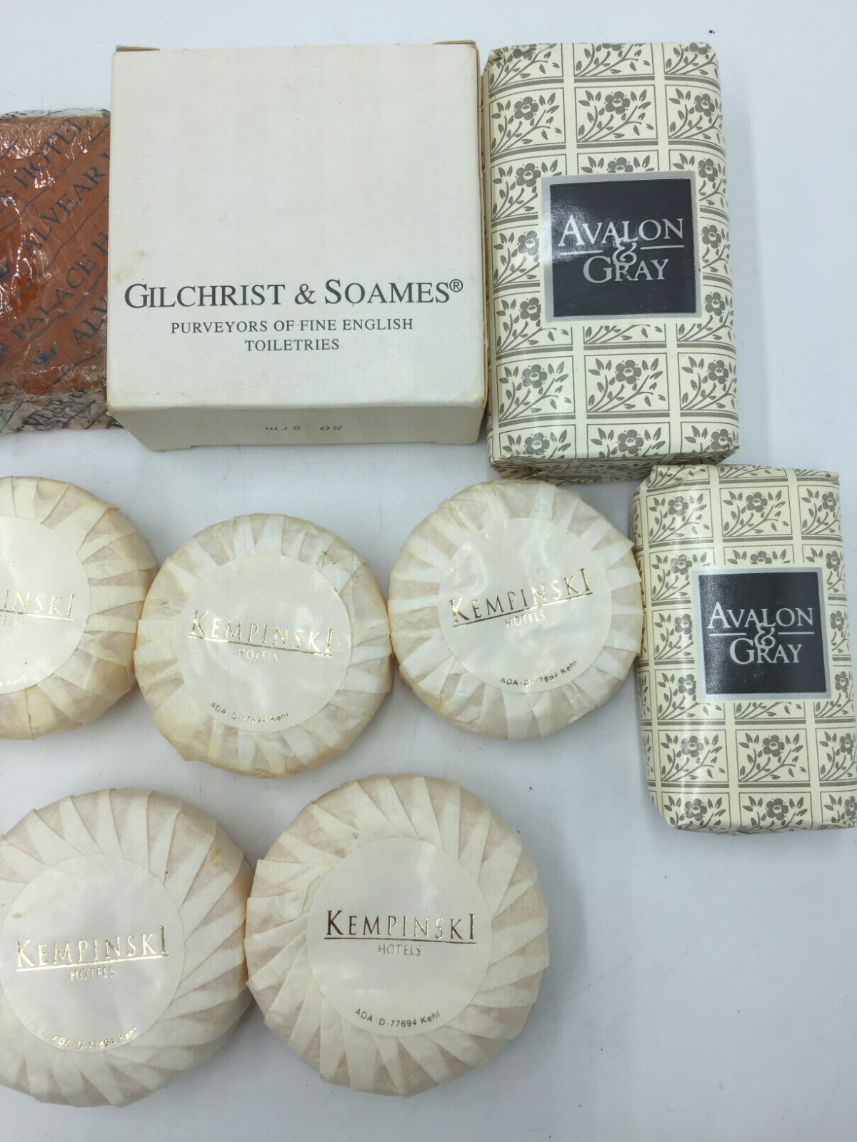 Lot of 17 Hotel Travel Soaps,Sealed,New,Gilchrist,Avalon & Gray,Kempinski,Alvear