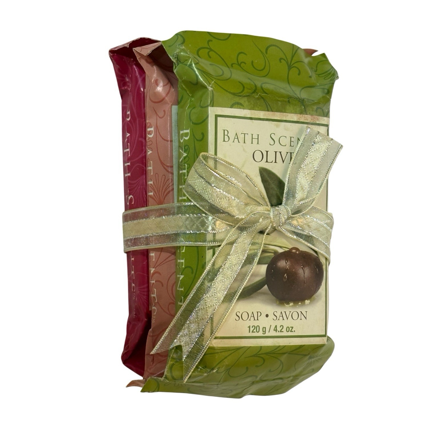 Bath Scents Olive, Fig, Pomegranate 3 Specialty Soaps 4.2 oz Each