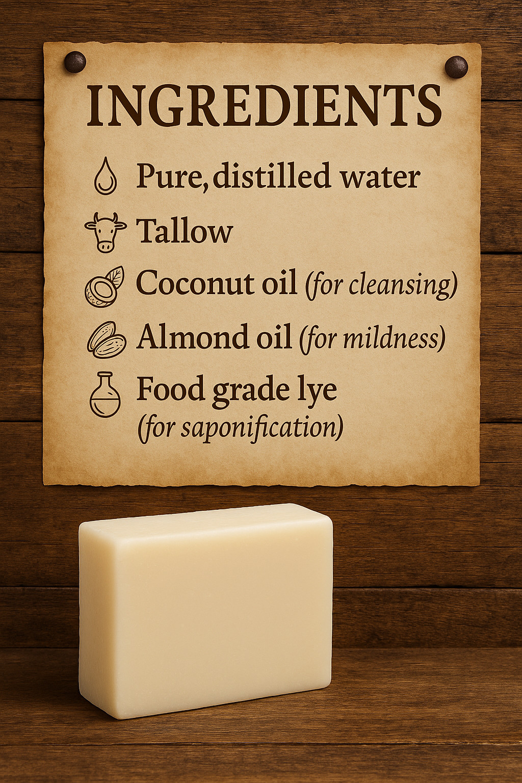 Handmade Old Fashioned Lye Soap w/Coconut Oil & More Natural & Organic